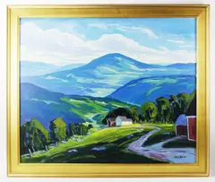 Mountain Farm by Eric Tobin, oil on canvas, sold Jan 2023