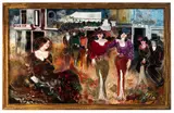 cafe society scene by Zule Moskowitz, oil on canvas, sold Jan 2023