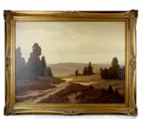 landscape by Signed Andrew Thomas Schwartz, oil on canvas, sold Jan 2023