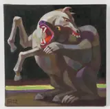 The Fight by Ikor Hudikov, oil on canvas, sold Mar 2023
