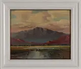 Mountain Landscape by Siem De Haan, oil on board, sold Jul 2021