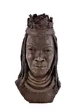 Portrait Bust of a Himba Woman by Naomi Jacobson, bronze cast, sold Jul 2021
