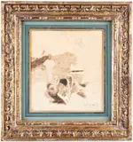 Untitled by Edouard Manet, ink and pencil drawing on paper, sold Jun 2021
