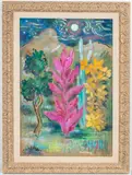 Untitled by Karl Schrag, mixed media floral composition worked in watercolor, sold Jul 2021