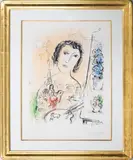 Untitled by Marc Chagall, 1974, lithograph in colors, sold Oct 2021