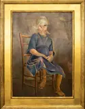 Untitled by Elsie Driggs, oil on canvas mounted to board, sold Oct 2021