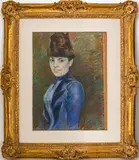Portrait de Femme by Armand Guillaumin, 1890, pastel on paper mounted on board, sold Jan 2022