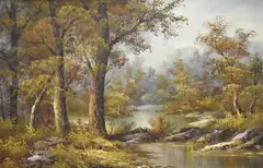 Untitled by C Inness, oil on canvas, sold Apr 2025