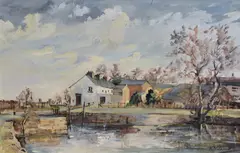 Untitled by Fred McJannet, oil on board, sold Apr 2025