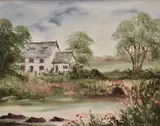 Untitled by Pat Langton, oil on board, sold Apr 2025
