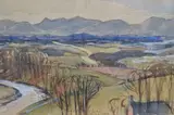 The Road to The Lakes' sprawling Lakeland landscape by Charles Holmes, watercolour, sold Apr 2025