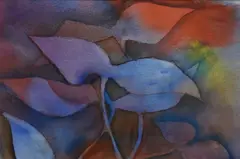 The Negative' attractive polychrome abstract floral study by Sard Sylvester, 2007, watercolour, sold Apr 2025