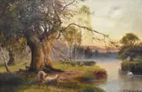 In Burnham Beeches by Arthur Wynne, oil on canvas, sold Feb 2025
