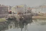 The Fish Quay Mevagissey by Leonard Barton, watercolour, sold Feb 2025