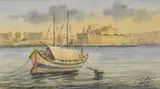 Untitled by Carmelo Galea, watercolour, sold Jan 2025