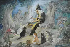 Suppertime by Patience Arnold, watercolour on paper, sold Jan 2025