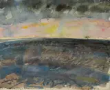 Light over the Bay, Dark Sea by Peter Downing, watercolour, sold Dec 2024