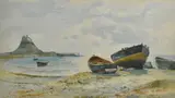 Holy Island, Northumberland by Robert Malcolm Lloyd, oil, sold Dec 2024