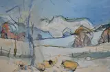 Untitled by Janet Gatley, mixed media on card, sold Oct 2024