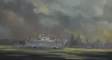 Aureol in the Mersey by E.D. Walker, oil on canvas, sold Oct 2024