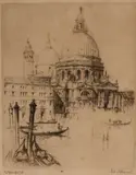 Untitled by Ed. Adams, etching, sold Oct 2024