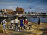 Liverpool Docks by Jane Bilsbury, 2018, oil on canvas, sold Oct 2024
