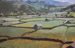 Swaledale Pastures by Christopher Assheton-Stones, pastel, sold Oct 2024