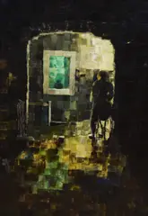 Untitled by F. Matthews, oil on board, sold Aug 2024