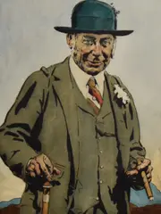 The Yellow Earl, Hugh Lowther by Joseph Simpson, lithograph, sold Aug 2024
