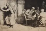 The Cottar's Saturday Night by William Strang, etching, sold Aug 2024