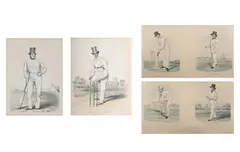 Fuller pilch [and] william lillywhite; and thomas box [and] james by Charles Hunt, print, sold Aug 2025