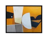 Yellow abstract by Paul Rudall, Oil and pencil on board, sold Aug 2025