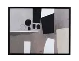 Black and grey abstract by Paul Rudall, Oil on board, sold Aug 2025