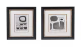 Nine abstracts by Oliver Gaiger, print (other), sold Aug 2025