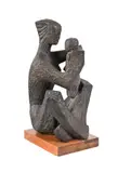 Mother and child seated by Giancarlo Milani, Bronze, sold Aug 2025