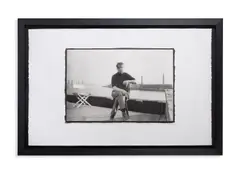 Francis bacon on his roof @ 80 narrow street london by Peter Beard, 1972, print, sold Aug 2025