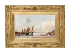 Near gravelines, low tide by Arthur Joseph Meadows, Oil on canvas, sold Jul 2025