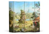 Excursion into fantasy (folding screens) by Michael Dillon, 1989, Oil on board, two folding panels each in three sections, sold Jul 2025