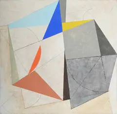 Folding no. 1 by Michael Canney, Pencil and alkyd oil on board, sold Jul 2025