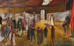 Christ healing the sick by Unity Spencer, Oil on canvas, sold Jul 2025
