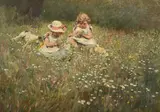 Buttercups and daisies by George Francis Carline, 1892, Oil on panel, sold Jul 2025