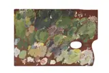 Artist's palette by Stanley Spencer, Oil on artist palette, sold Jul 2025