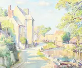 The post office, lamorna by Lamorna Birch, 1939, Oil on canvas, sold Jul 2025