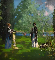 The sundial, henley on thames by George Henry, 1912, Oil on canvas, sold Jul 2025
