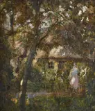 Cottage through the dappled light by Ambrose McEvoy, Oil on canvas, sold Jul 2025