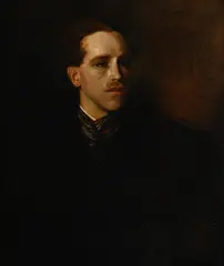 Man in black by Glyn Warren Philpot, Oil on canvas, sold Jul 2025