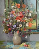 Coquelicots au pot gris by Marcel Dyf, Oil on canvas, sold Jul 2025