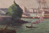 Rouen - le pont corneille by Maximilien Luce, Oil on board, sold Jul 2025