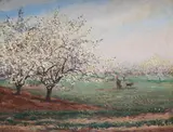 Pommiers en fleurs by Léon Giran-Max, Oil on canvas, sold Jul 2025