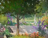 Right of garden, landscape by Hans Iten, Oil on canvas, sold Jul 2025